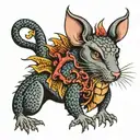 Rat and dragon tattoo design idea
