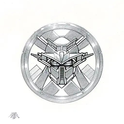 gundam with policebadge tattoo design idea