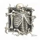 beksinski creature bones tattoo design idea