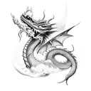 Dragon with Ortodox Cross tattoo design idea