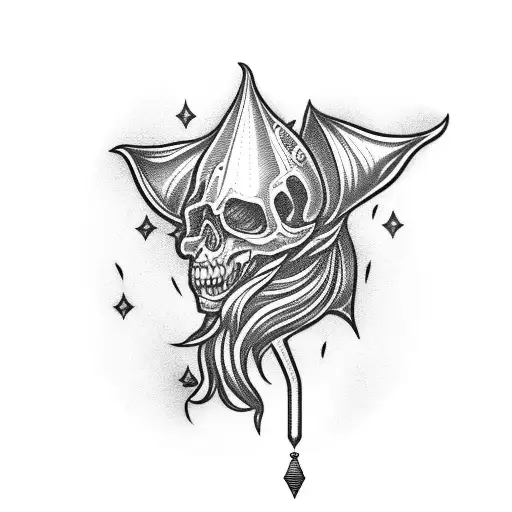 witchy books tattoo design idea