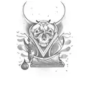witchy books tattoo design idea