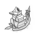 witchy books tattoo design idea