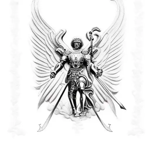 Saint Michael the Archangel tattoo design idea