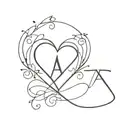 ERIKA with a heart near the letter A tattoo design idea