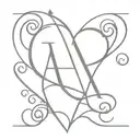 name ERIKA with a heart near the letter A tattoo design idea