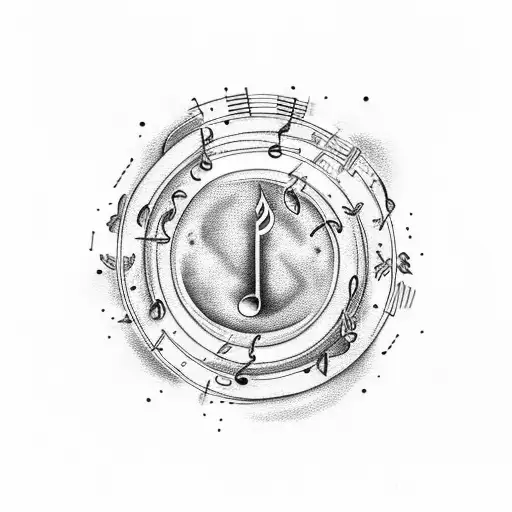 A welding flame forming the shape of a music note tattoo design idea
