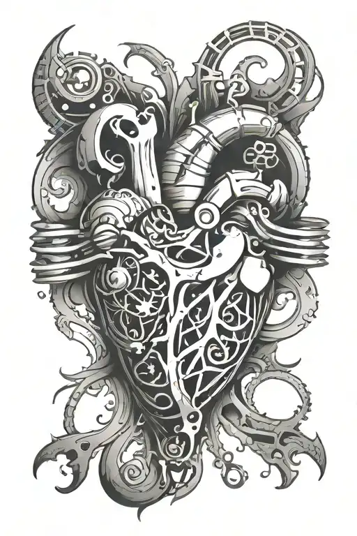 k, heart , unconditional  love symbol tattoo design idea