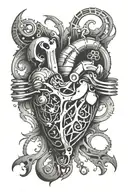k, heart , unconditional  love symbol tattoo design idea