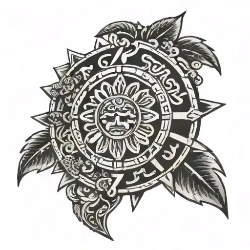 Mexican Aztec calendar tattoo design idea