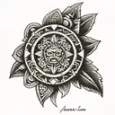 Mexican Aztec calendar tattoo design idea