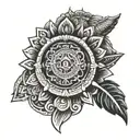 Mexican Aztec calendar tattoo design idea