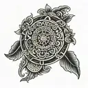 Mexican Aztec calendar tattoo design idea