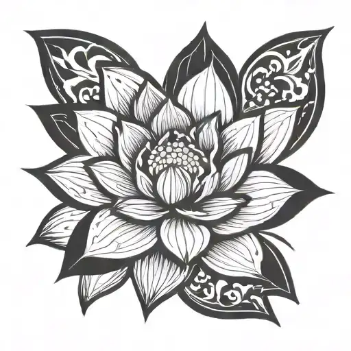 she did Lotus flower blooming tattoo design idea