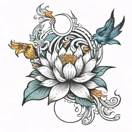 lotus and phoenix rising she did  tattoo design idea