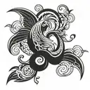 lotus flower phoenix rising  tattoo design idea