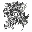lotus flower phoenix rising  tattoo design idea