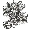 lotus flower phoenix rising  tattoo design idea