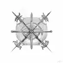 crossed swords tattoo design idea