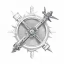 crossed swords tattoo design idea