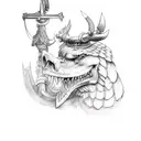 crossed swords tattoo design idea