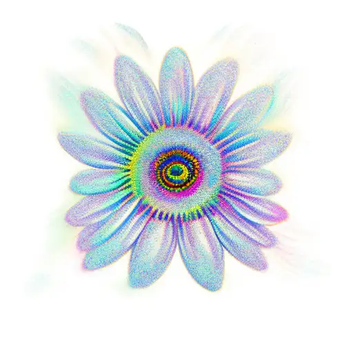 daisy with rainbow tattoo colorful tattoo design idea