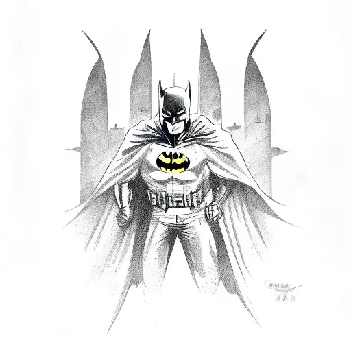 Batman in Romanian empire tattoo design idea