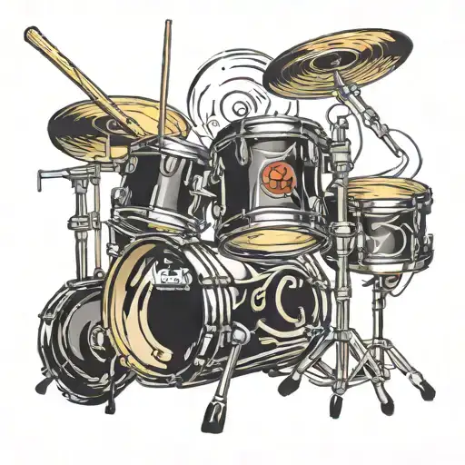 drums music tattoo design idea