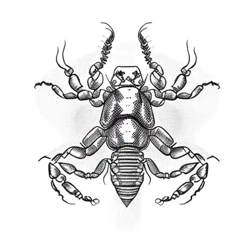 Scorpion with name OMI tattoo design idea