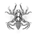 Scorpion with name OMI tattoo design idea