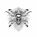 Scorpion with name OMI tattoo design idea