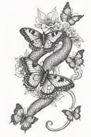 snake and butterfly tattoo design idea