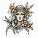 boho gypsy tattoo design idea