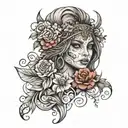 boho gypsy tattoo design idea