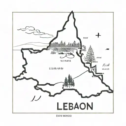 Lebanon map with family word family tattoo design idea