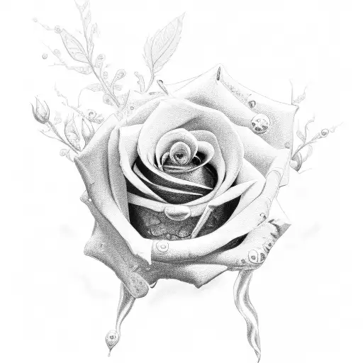 I am my brothers keeper, 4 clouds , a rose, a clock tattoo design idea