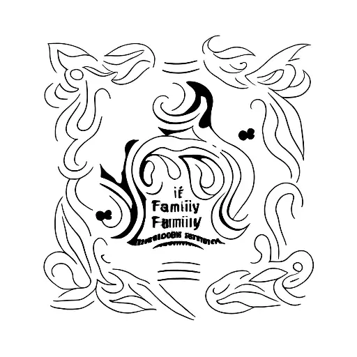 A minimalist tattoo of a bird silhouette with the word 'family' incorporated, symbolizing the importance of your family in your life. tattoo design idea