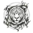 lion clock face  tattoo design idea