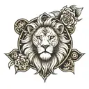 lion clock face  tattoo design idea
