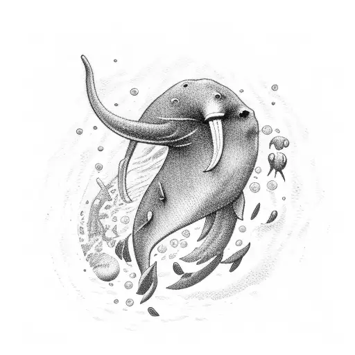 "sperm whale" "mediterranean sea" "underwater sounds" tattoo design idea