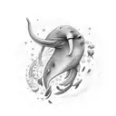 "sperm whale" "mediterranean sea" "underwater sounds" tattoo design idea