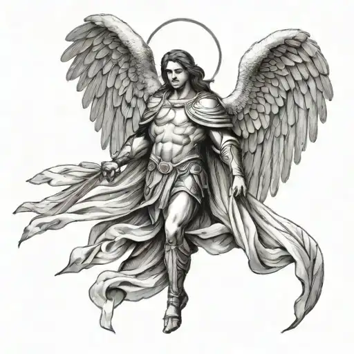 Archangel Raphael tattoo design idea