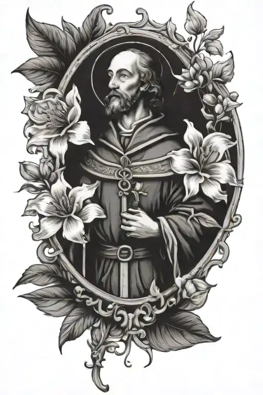 st paul de vincent and flowers tattoo design idea