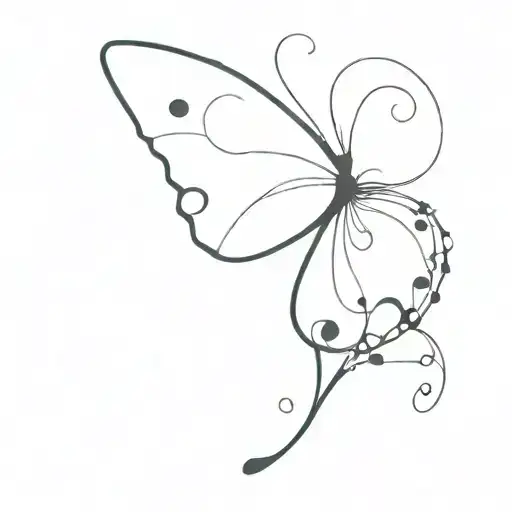 Butterfly with a semicolon as the body, not extra lines  tattoo design idea