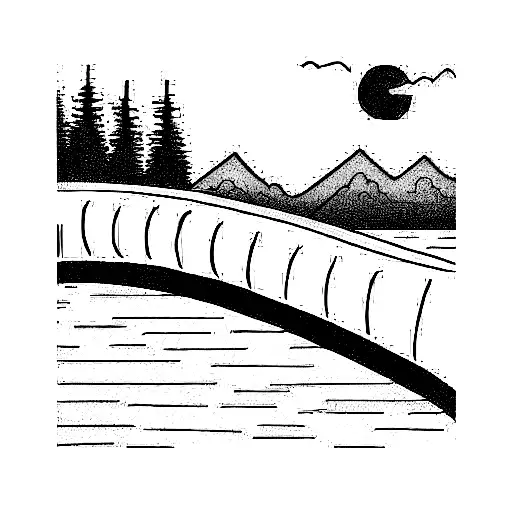 bridge over water tattoo design idea
