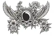 air force and flowers symbolizing strength tattoo design idea