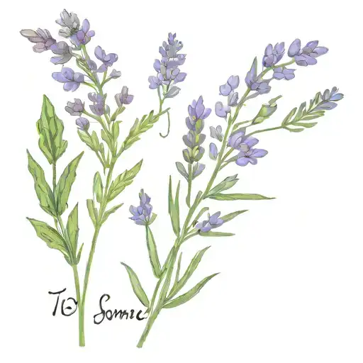 wildflowers, such as lavender, in a bundle with the words "io sono amore" tattoo design idea