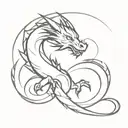 dragon black solid black ink tattoo design idea