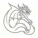 dragon black solid black ink tattoo design idea