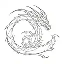 dragon black solid black ink tattoo design idea